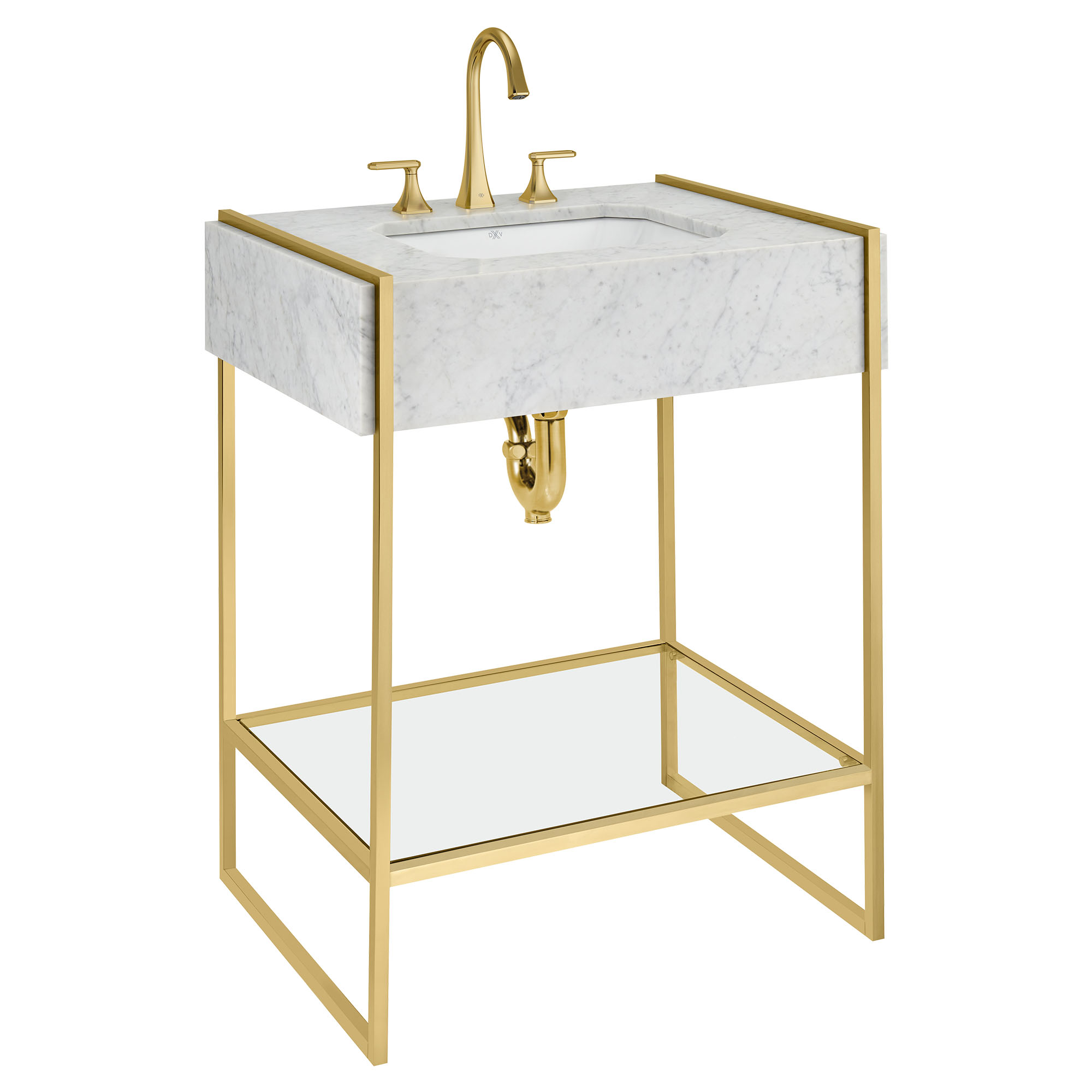 30 in. Console Legs with Glass Shelf